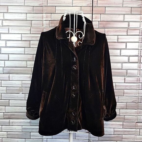 Ambition velvet jacket in brown Size M - Picture 1 of 11